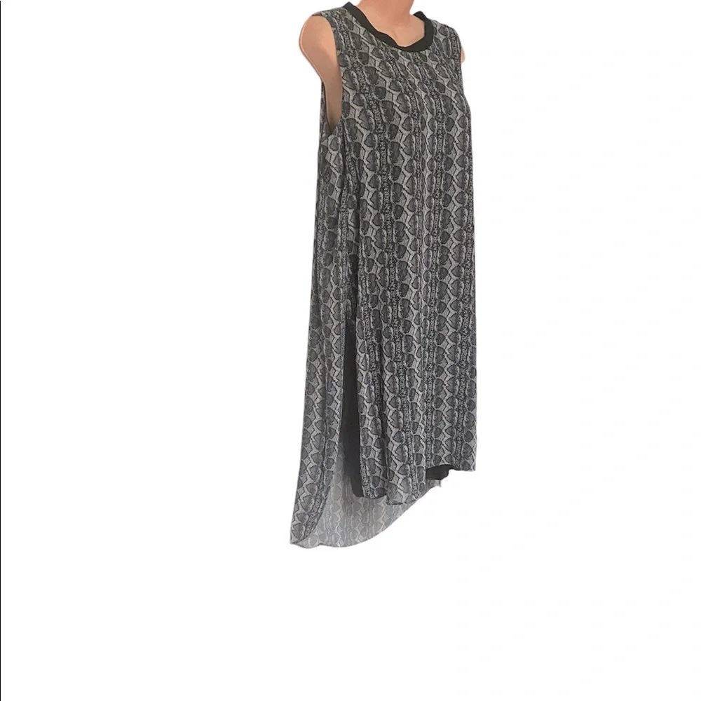 Rachel Roy Chiffon Shift Snake Print Boho Summer High Low Tunic Dress  size 1X - Picture 8 of 13